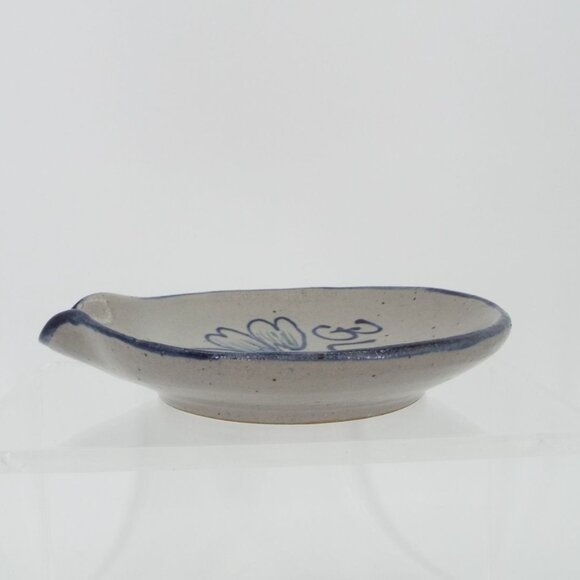 Rowe Pottery Salt Glazed Stoneware Floral Bloom Spoon Rest - Picture 5 of 11